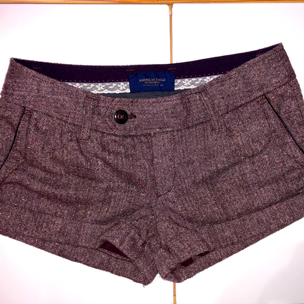 American Eagle Outfitters Tweed Plum Shorts